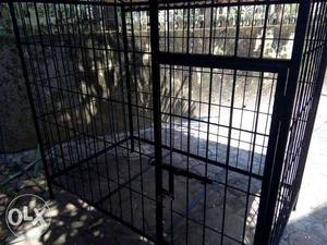 Black Metal Framed Dog Cage