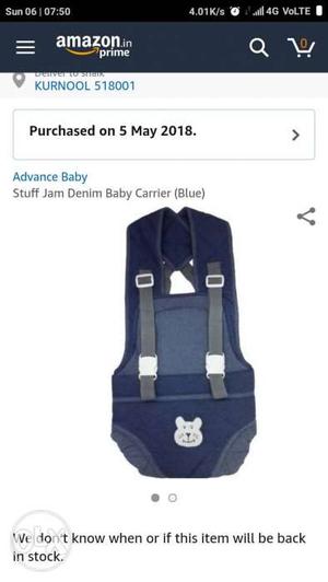 Blue Advance Baby Stuff Jam Denim Baby Carrier