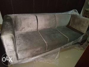 Gray Velvet 3-seater Sofa