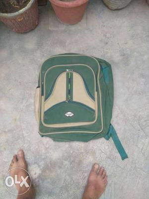 Green And Beige Backpack