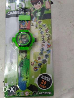 Green And Black Digital Watch