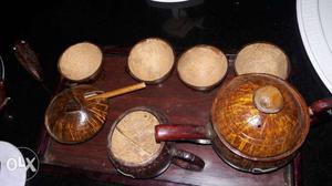 Handcraft coconut shell(chiratta) mug set