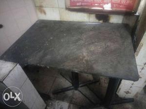 Rectangular Black Wooden Utility Table