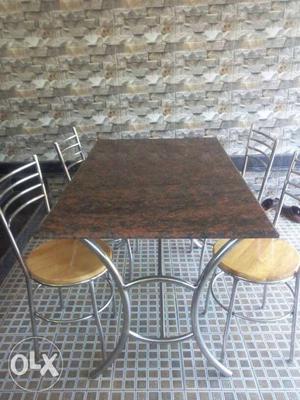 Rectangular steel Table With 3 Steel 2 Iron table and 6steel