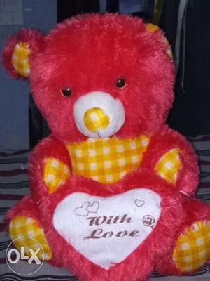Red, White, And Yellow Bear Plush Toy