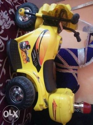 Toddler's Yellow Ride-on Motorcycle