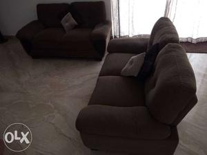 Verona Fabric 2-seat Sofa (Brown)