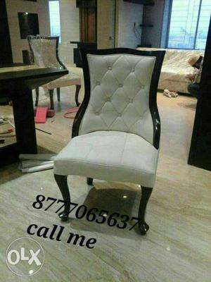 White And Black Wooden Armchair