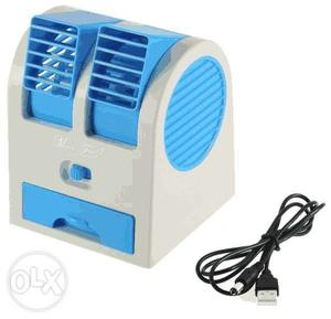 White And Blue USB Air Conditioner