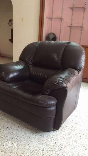 1 leather couch wigj sofa and 2 sofa chairs