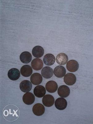 20 coins one quarter Anna india
