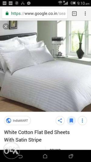 300 tc bed sheet with pillow cover.size .
