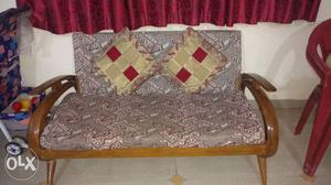 3+1+1 sofa set pure sagwan wood with cushions