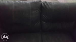 7 seater black color leatherite sofa