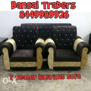 Brand new 5 seater luxurious sofa set in rich shaneel fabric