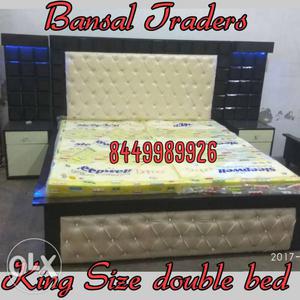 Brand new king size high back platform double bed.life time