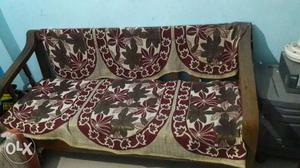Brown And Black Floral Print Textile