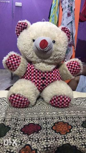 Brown And Pink Bear Plush Toy