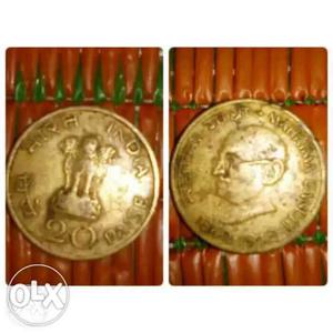 Coin depicting the life of mahatma gandhi