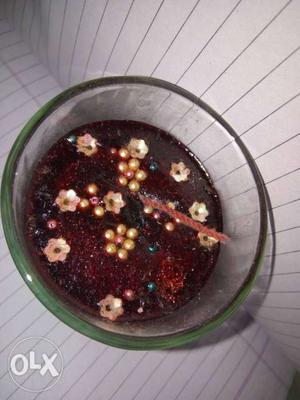 Colourful gel candle made for craft purposes with