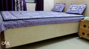 Double Bed Diwan with Mattress (Cotton) Wooden