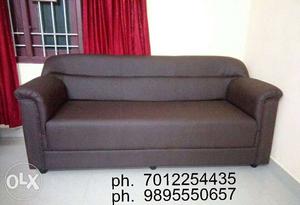 Fresh 3seater sofa. covered with brown rexin