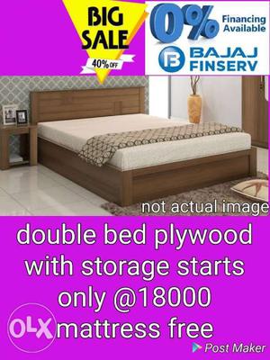 Plywood storage bed with matress