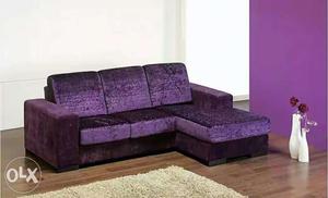 Purple And Black Floral Sectional Couch