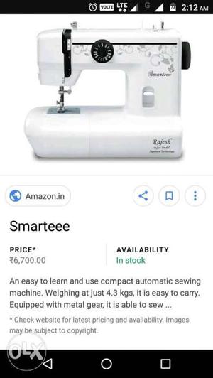 Rajesh White Sewing Machine