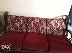 Red Fabric 5-seater Sofa and good condition and clean