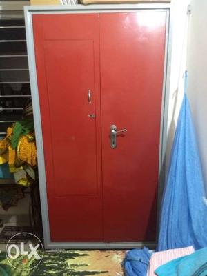 Red Wooden 2-door Wardrobe