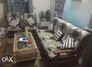 Sofa with centre table pure sagwan