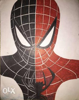 Spider-Man's drawing. Completely colour with