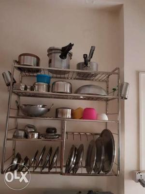 Stainless steel utensils stand 1year old