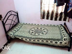 Steel bed with mattress (Single)