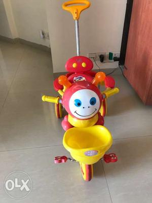 Toddler's Yellow And Red Bug Push Trike