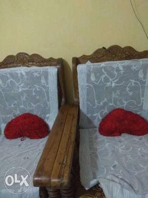 Two Red Heart-shaped Pillows