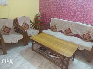 Wooden Sofa Set for sale with wooden centre table