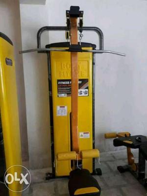 Yellow And Black Lateral Pull Down Machine