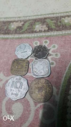 6 old coin...Two rupee coin (pcs)