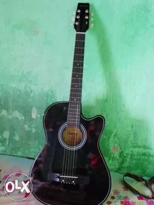 Black And Red Single-cutaway Acoustic Guitar