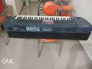 Black And White Korg Triton Electronic Keyboard