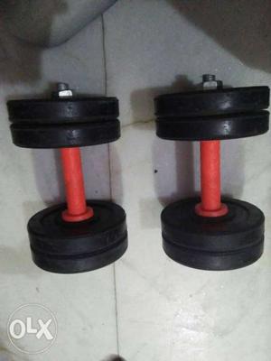 Good condition of rubber dumbbells and one dumbell 5kg
