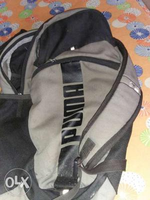Gray And Black PUMA Duffel Bag