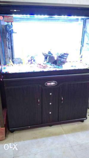 Improted Aquarium full set with Wooden Stand LED