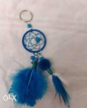 New handmade Blue Dream Catcher Keychain