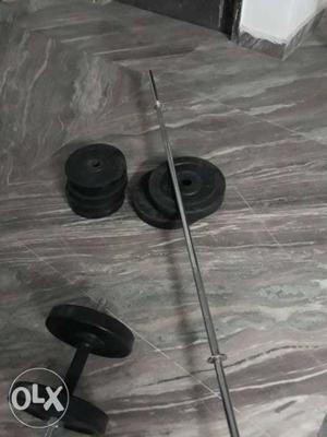 New set 30 kg wait two roda and one 5 feet rods