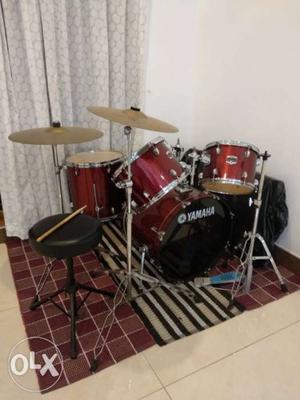 Red And Black Yamaha Drum Set