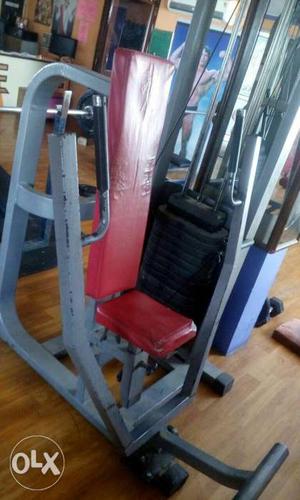 Red And Gray Lateral Pull-down Machine