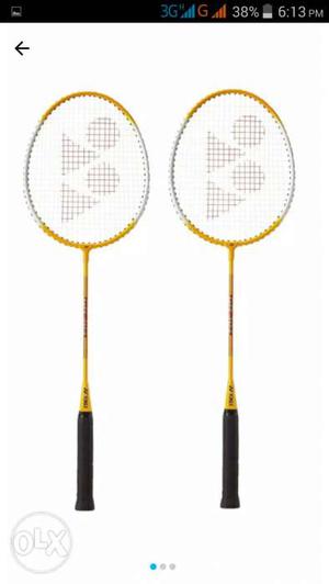 Two Yellow-and-gray Yonex Badminton Rackets Screenshot